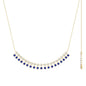 Princess Cut Lab Grown Blue Sapphire Statement Necklace With Certificate