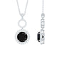 Lab Created Black Diamond Drop & Dangle Necklace with White Diamond