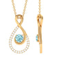 Natural Aquamarine Infinity Pendant Necklace with Diamond