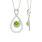 Genuine Peridot and Diamond Infinity Drop Necklace