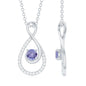 Genuine Tanzanite and Diamond Infinity Pendant Necklace With Chain