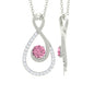 Real Pink Tourmaline and Diamond Infinity Pendant Necklace