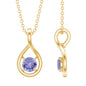 Certified 0.5 Carat Round Tanzanite Teardrop Pendant