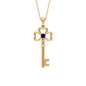 Natural Blue Sapphire Key to My Heart Necklace