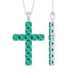 Princess Cut Lab Created Emerald Cross Pendant Necklace