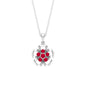 Natural Ruby Flower Pendant Necklace with Certificate