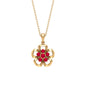 Natural Ruby Flower Pendant Necklace with Certificate