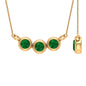 Bezel Set Emerald Three Stone Necklace