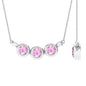 Bezel Set Pink Tourmaline Three Stone Promise Necklace
