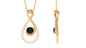 Natural Black Spinel Infinity Pendant Necklace with Diamond