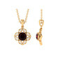 Art Deco Inspired 2.3 CT Garnet Flower Pendant with Diamond