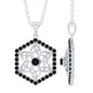 Certified Genuine Black Onyx Flower Necklace for Women