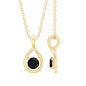 Certified 0.22 Carat Solitaire Black Onyx Teardrop Pendant With Chain