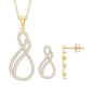 Diamond Infinity Necklace Earrings Set For Women