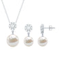 Genuine Freshwater Pearl Flower Jewelry Set for Brides