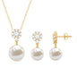 Genuine Freshwater Pearl Flower Jewelry Set for Brides