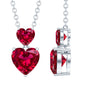 Certified 5.5 Carat Lab Created Ruby Heart Necklace with Silver Chain