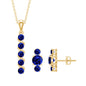 Lab Created Blue Sapphire Bar Necklace With Earrings