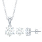 Certified Round Shape Moissanite Solitaire Jewelry Set