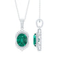 Certified Lab Grown Emerald Vintage Inspired Necklace With Diamond