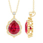 Certified 3 Carat Lab Grown Ruby and Diamond Vintage Necklace
