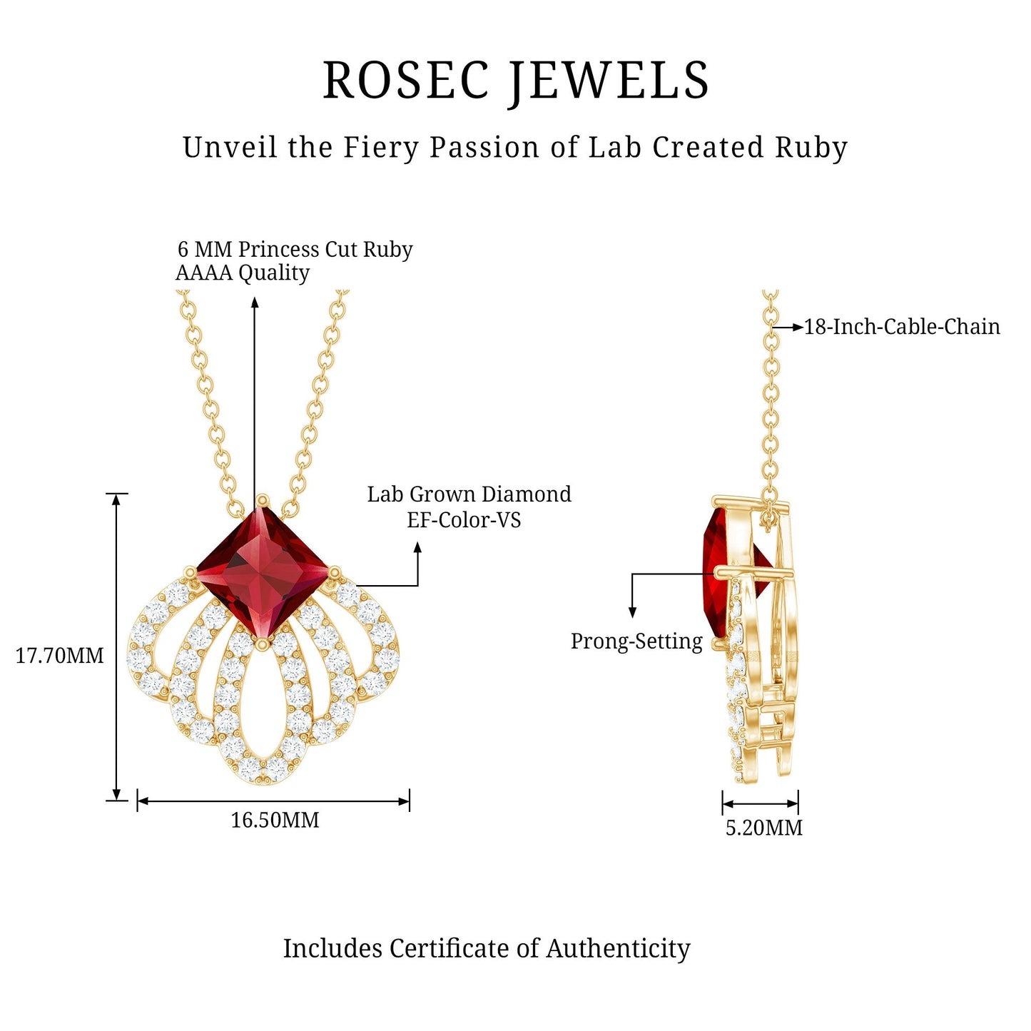 Lab Grown Ruby Diamond Designer Wedding Necklace