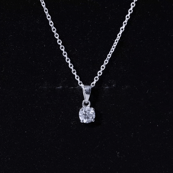 Round 0.4 Carat Brilliant Cut Lab Diamond Solitaire Necklace for Women
