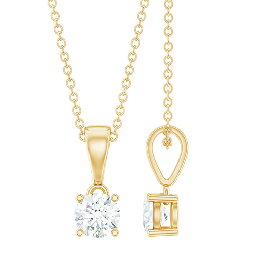 Round 0.4 Carat Brilliant Cut Lab Diamond Solitaire Necklace for Women