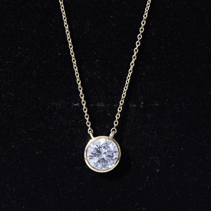 Half Carat Lab Grown Diamond Solitaire Necklace in Sterling Silver