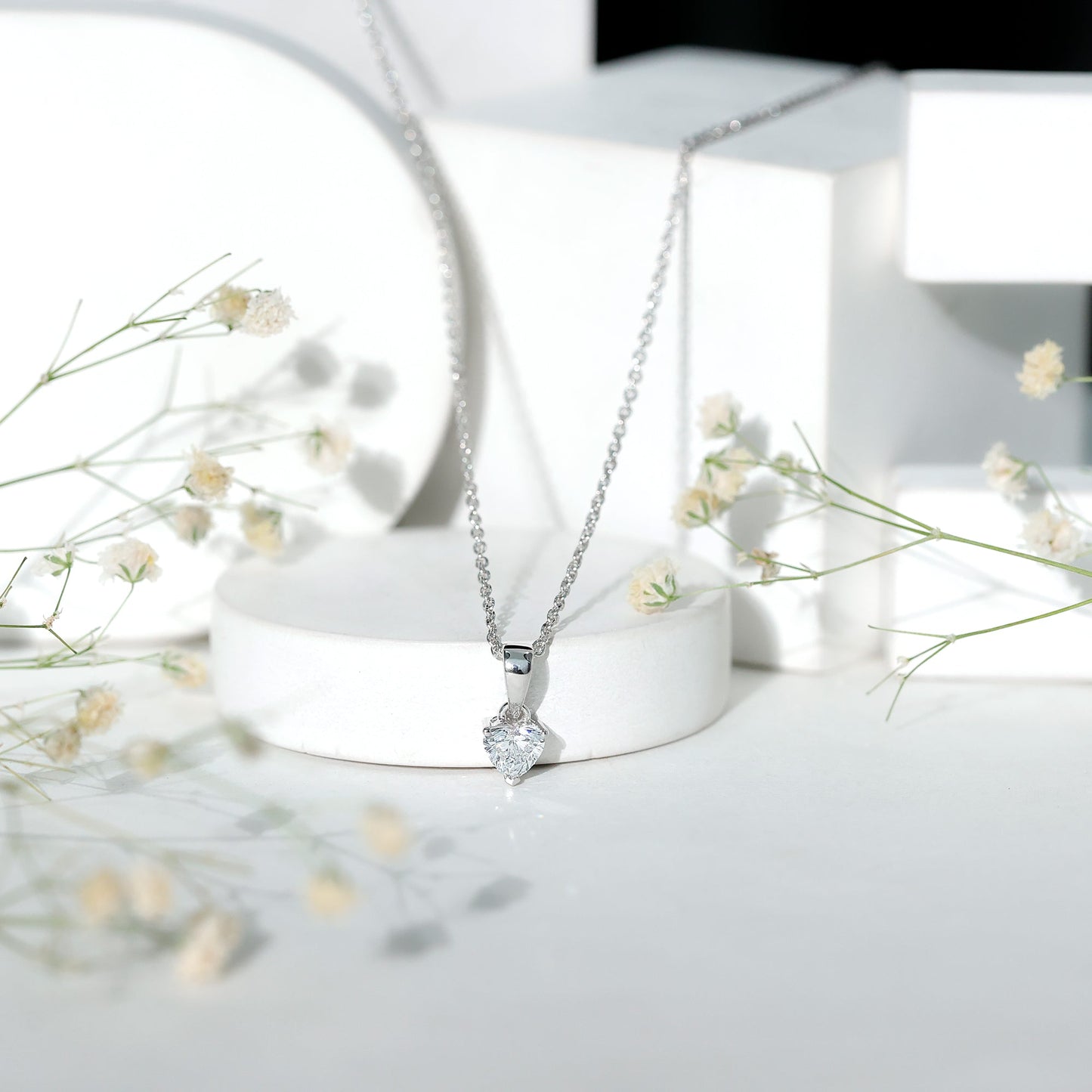 0.5 Carat Lab Grown Diamond Heart Necklace For Women