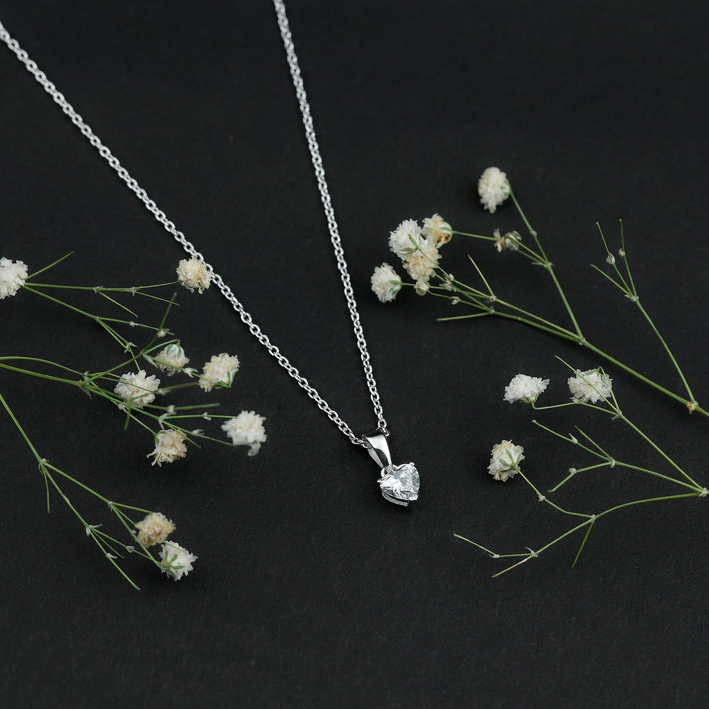 0.5 Carat Lab Grown Diamond Heart Necklace For Women