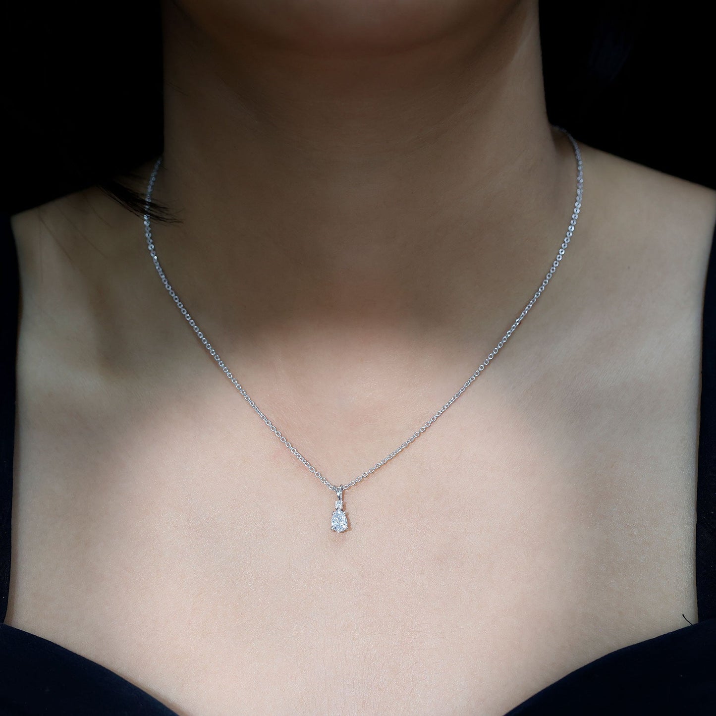 0.3 Carat Lab Grown Diamond Teardrop Pendant Necklace
