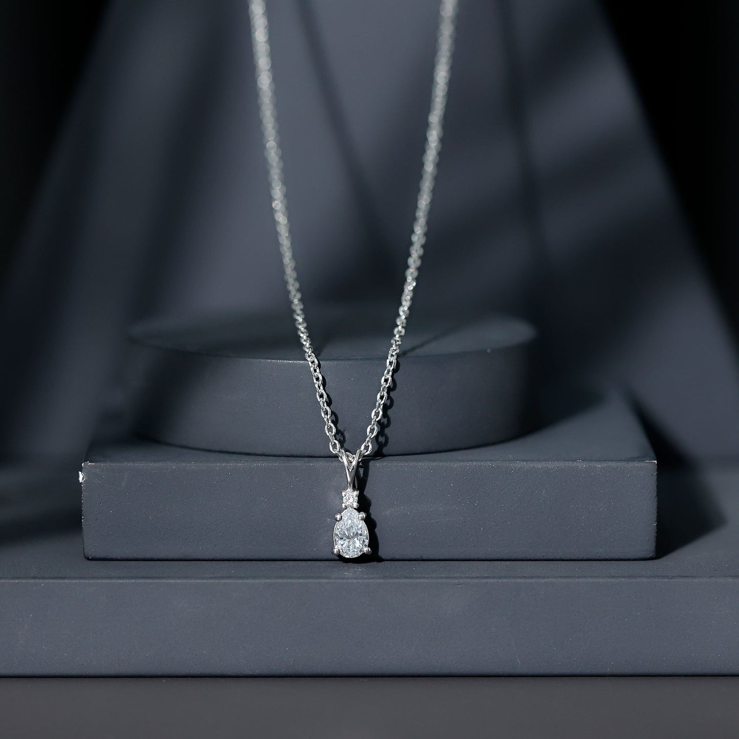 0.3 Carat Lab Grown Diamond Teardrop Pendant Necklace
