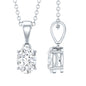 0.75 Carat Oval Lab Grown Diamond Solitaire Necklace with Silver Chain