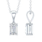 0.7 Carat Lab Grown Diamond Emerald Cut Necklace with Silver Chain