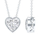 Bezel Set 2 Carat Cubic Zirconia Heart Pendant Necklace with Chain