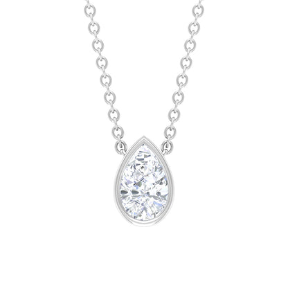 Pear Shape Real Diamond Solitaire Necklace