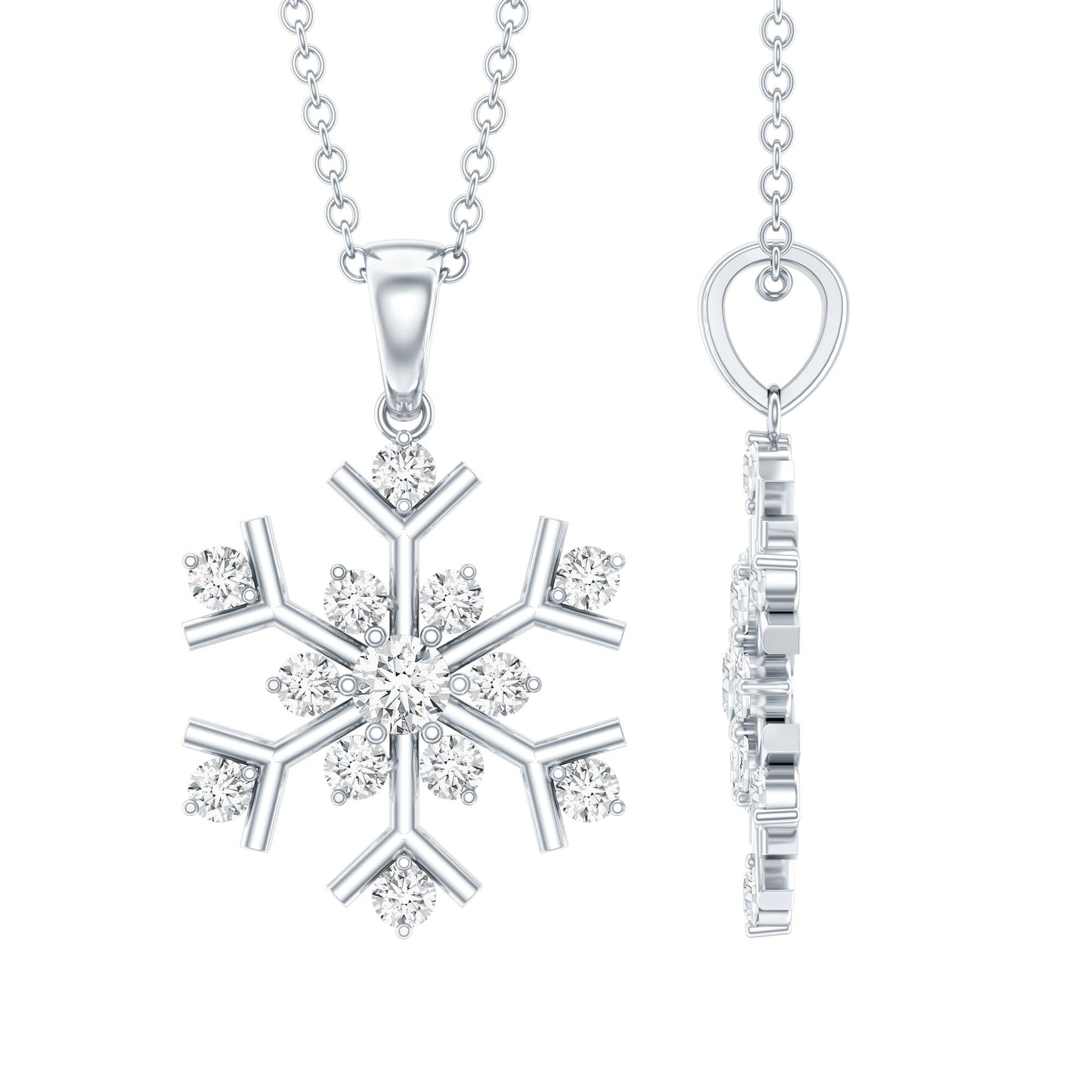 Certified Natural Diamond Christmas Necklace With Chain