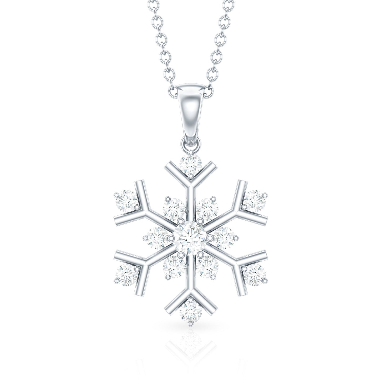 Certified Natural Diamond Christmas Necklace With Chain