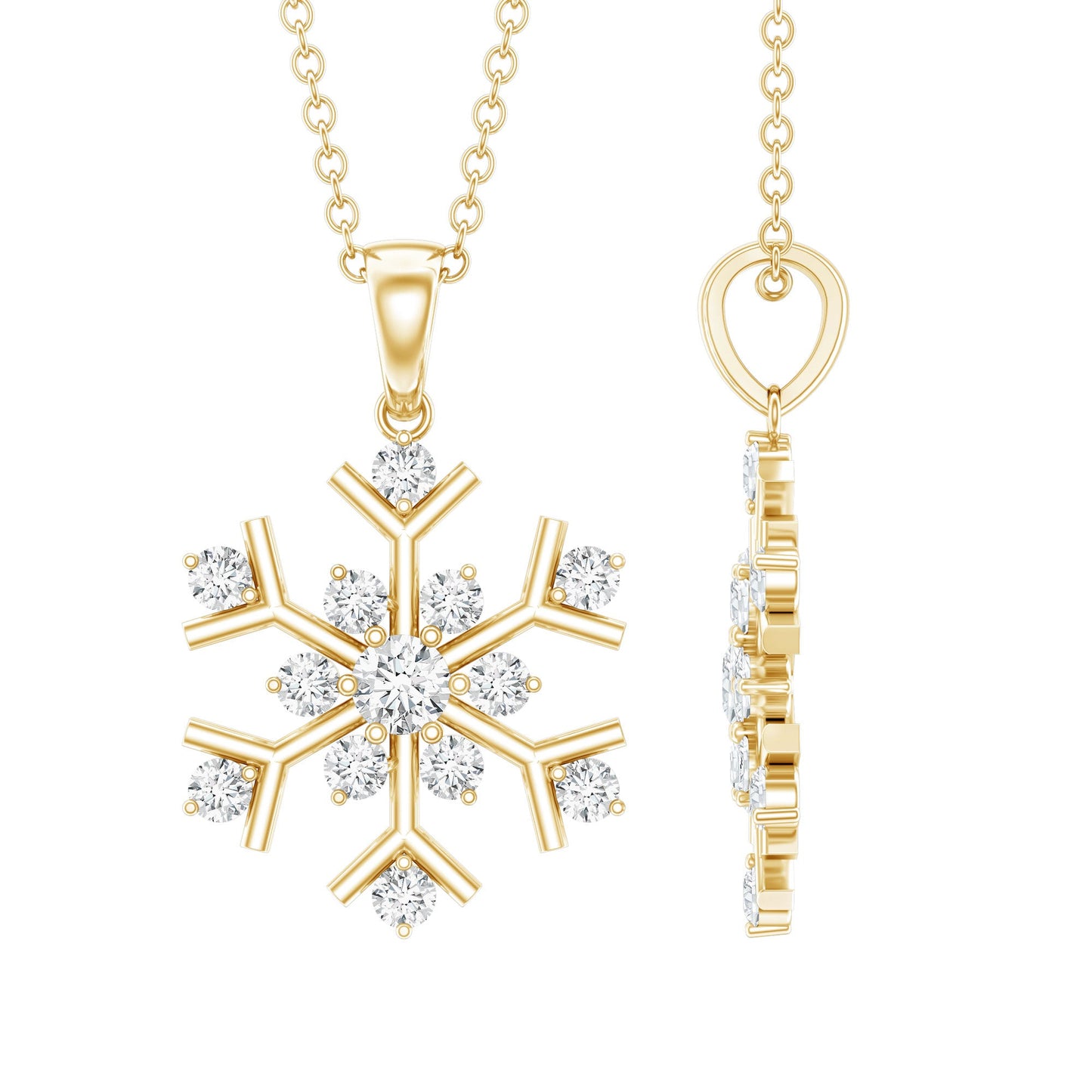 Certified Natural Diamond Christmas Necklace With Chain