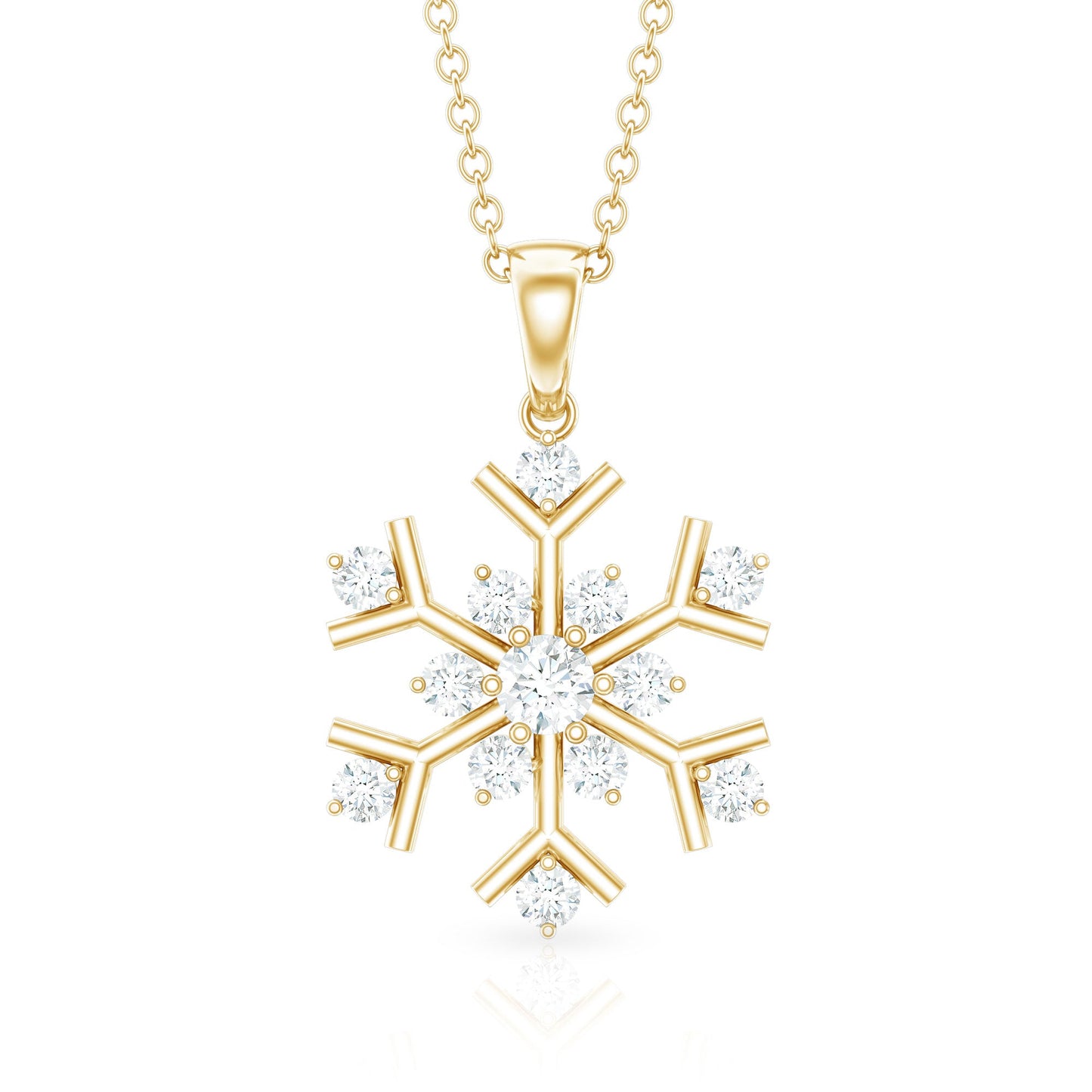 Certified Natural Diamond Christmas Necklace With Chain