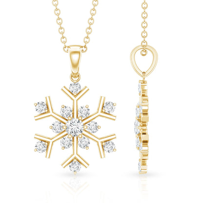 Certified Natural Diamond Christmas Necklace With Chain