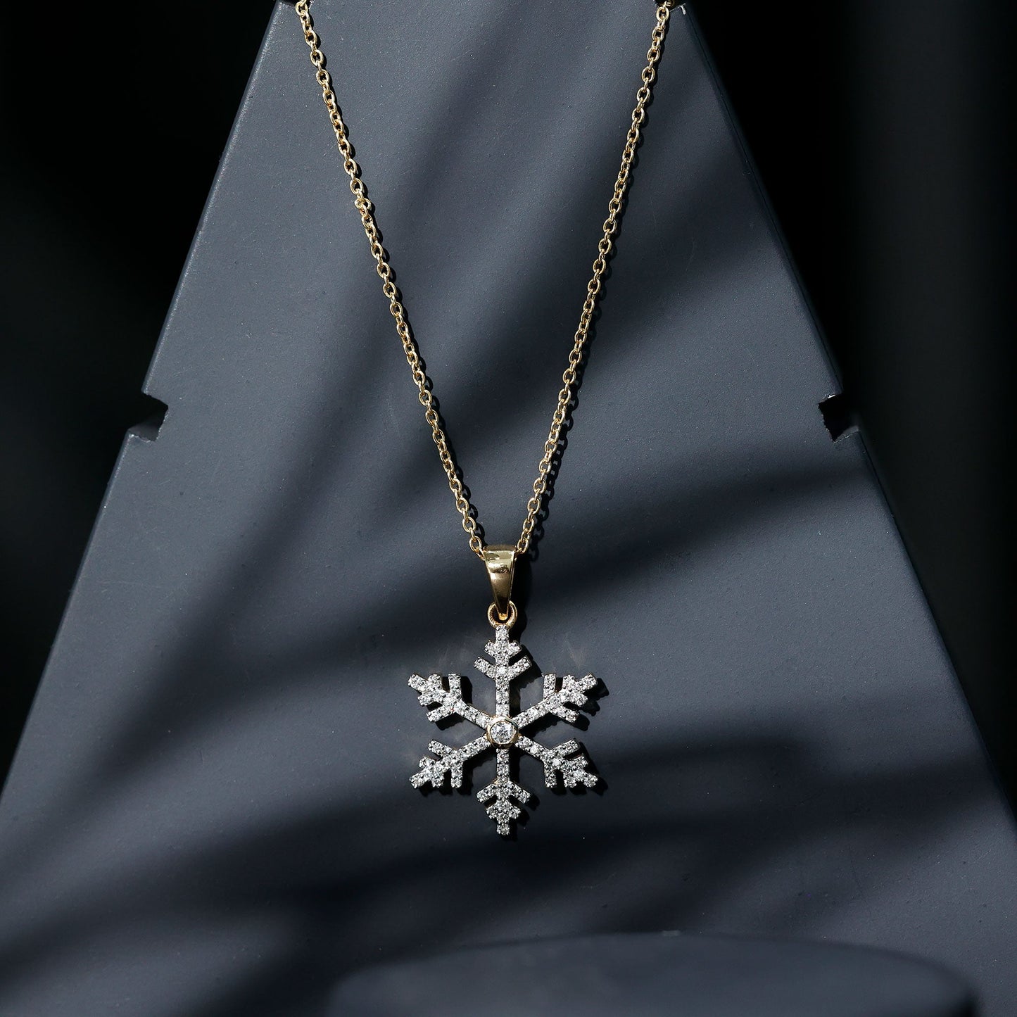 Genuine Diamond Snowflake Pendant for Women