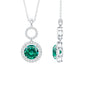 Certified Lab Created Emerald Wedding Necklace with Chain