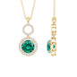Certified Lab Created Emerald Wedding Necklace with Chain
