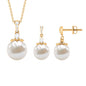 Real Freshwater Pearl and Diamond Drop Pendant and Earrings Set