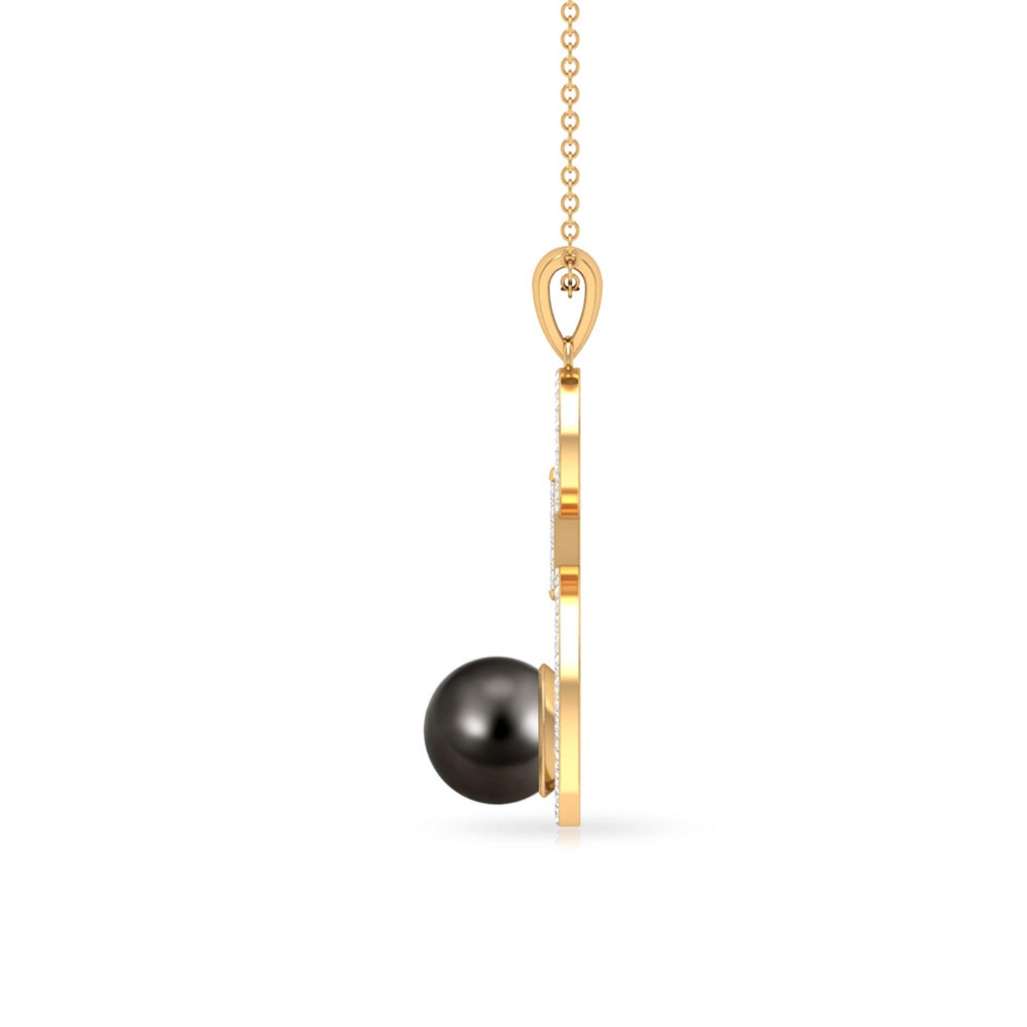 Tahitian Pearl and Diamond Eternity Dangle Pendant