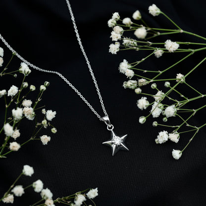 Certified Diamond Star Pendant Necklace