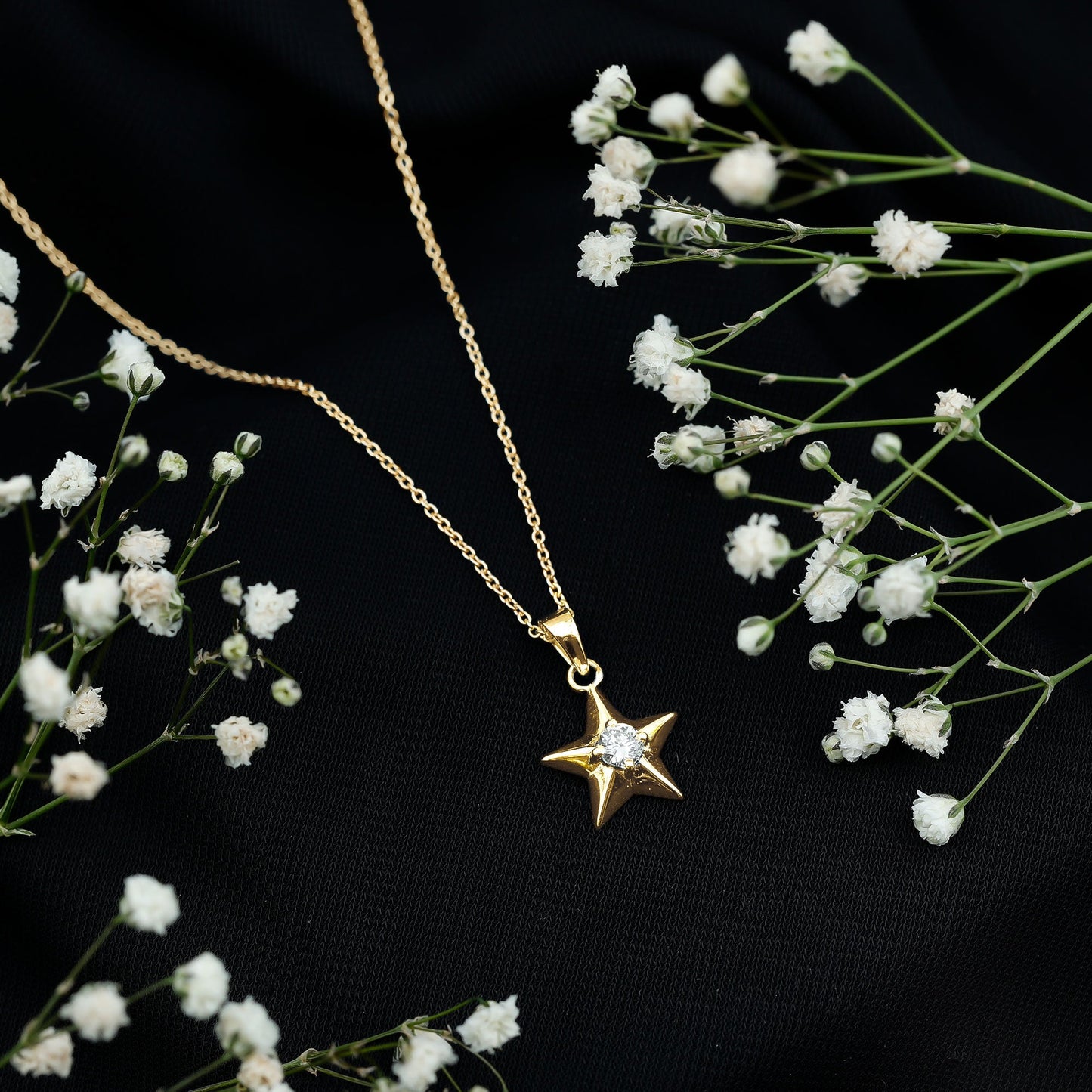 Certified Diamond Star Pendant Necklace