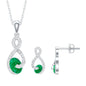 Natural Emerald and Diamond Wedding Jewelry Set